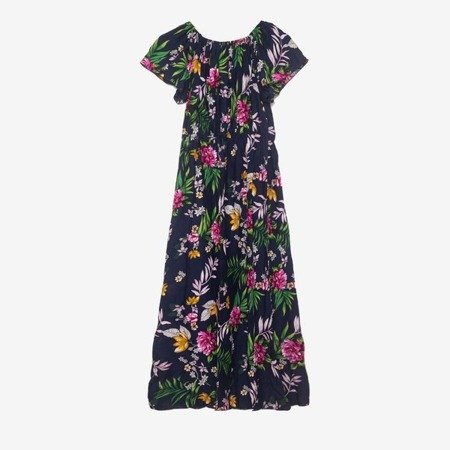 Плаття з темного кольору з квітковим принтом - Одяг 1