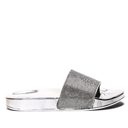 Срібні шльопанці з цирконами Eliana - Взуття 1