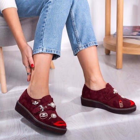 Темно-бордові туфлі з прикрасами Lagerrla - Взуття