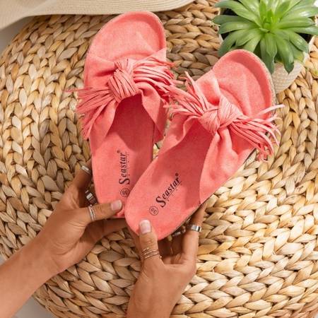 Жіночі коралові тапочки з бахромою Amassa - Взуття