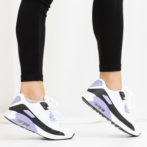 Білі жіночі кросівки з фіолетовими вставками Imro