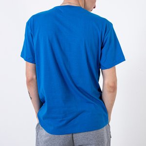 Блакитна чоловіча футболка з принтом (Туреччина)