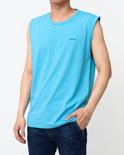 Чоловіча синя футболка без рукавів - Одяг