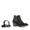 Чорні черевики на невисокому ковбойському чоботі азієни - Взуття