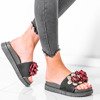 Чорні шльопанці з квітами Флемінгтон - Взуття 1