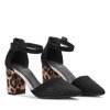Чорні туфлі на підборах з леопардовим принтом Simonea - Взуття