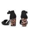 Чорні туфлі на підборах з леопардовим принтом Simonea - Взуття