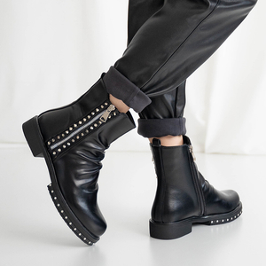 Чорні жіночі черевики з срібними елементами Magnizio