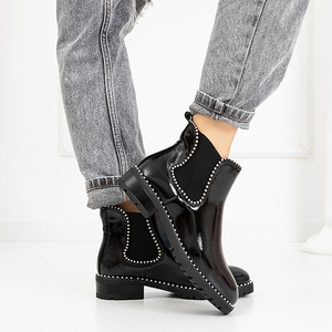 Чорні жіночі лаковані черевики з оздобленням Pefisi
