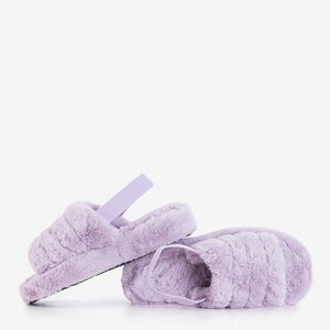 Фіолетові жіночі тапочки з хутром Fornax - Взуття
