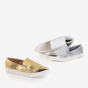 Мокасини золотого кольору з дзеркальним носком Messaderra - Взуття