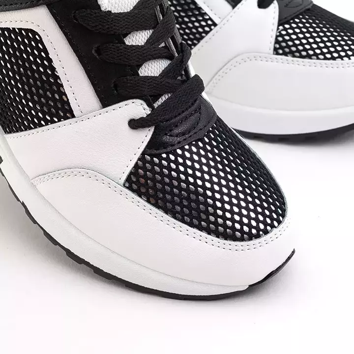 OUTLET Біло -чорне жіноче взуття із прихованим клином Nephele - Взуття