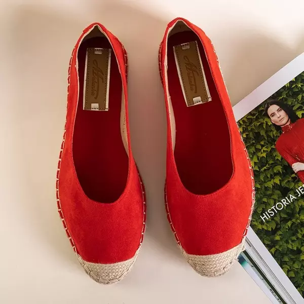 OUTLET Червоні еко-замшеві еспадрільї для жінок Silina - Взуття