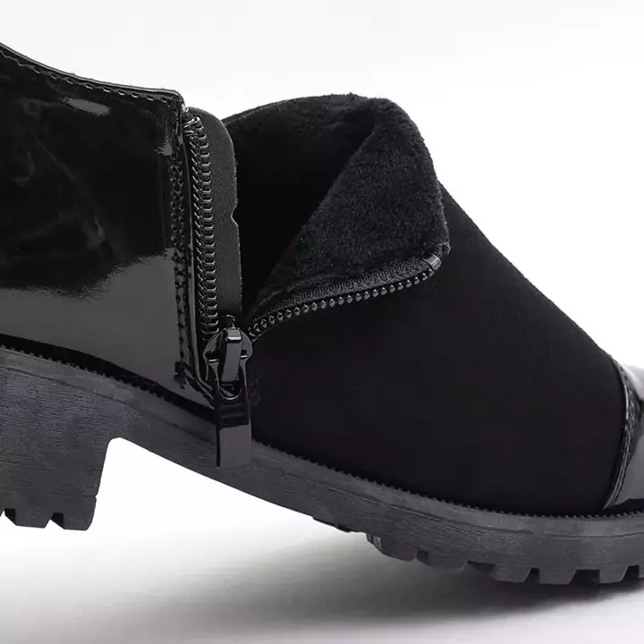 OUTLET Чорне жіноче взуття з лакованими вставками для взуття Liwbu