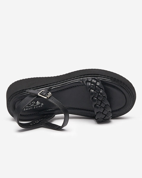 OUTLET Чорні жіночі босоніжки на товстій підошві Usinos- Взуття