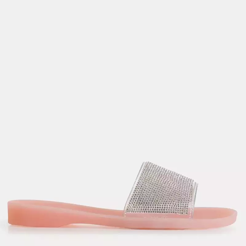 OUTLET Рожеві жіночі гумові тапочки з фіанітом Niamh - Взуття