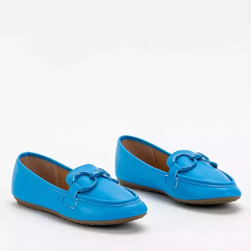 OUTLET Сині жіночі мокасини з декором Kanosi - Взуття