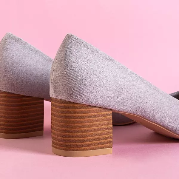 OUTLET Сірі жіночі туфлі на посту Santi - Взуття
