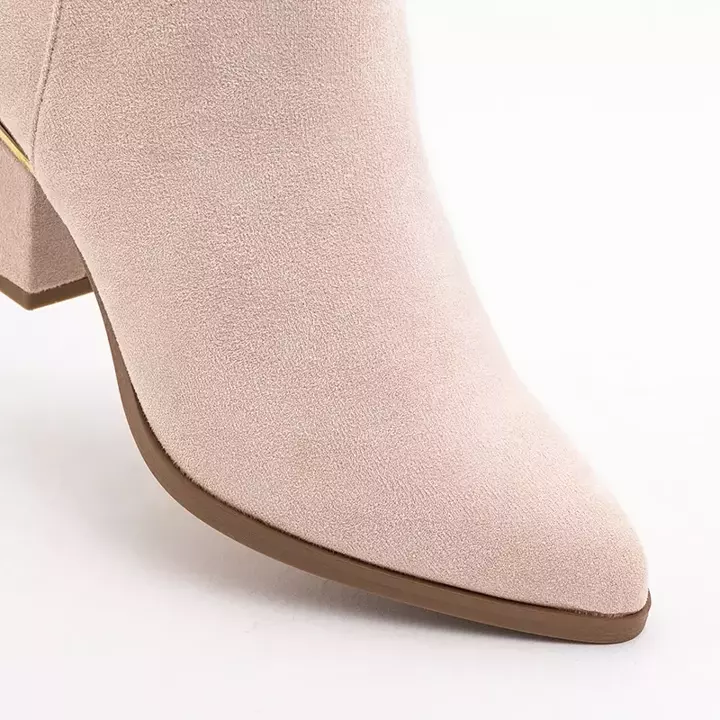 OUTLET Жіночі бежеві черевики на низькій стійці Morax - Взуття