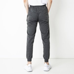 Темно-сірі чоловічі спортивні штани з написом
