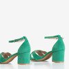 Зелені босоніжки на низьких підборах Melbu - Взуття 1