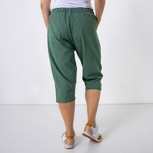 Зелені жіночі бриджі з кишенями