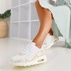 Жіноче біле спортивне взуття з бежевими вставками зі зміїної шкіри Silada - Взуття