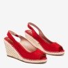 Жіночі червоні босоніжки на танкетці Lacasia - Взуття