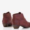 Жіночі червоні ботильйони на шнурівці на низькому каблуці Liboa - Взуття