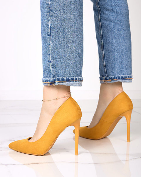 Жовті жіночі туфлі на підборах Veneci