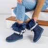 Зимові черевики платформі з хутром синього кольору Hellasi - Взуття