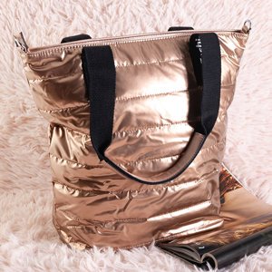 Золота жіноча сумка-шоппер
