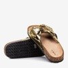 Золоті жіночі тапочки з бантом Isydora - Взуття